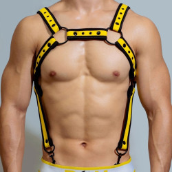 BDSMaster Harnais en néoprène Neo Chest Noir-Jaune